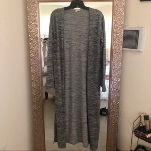 Heather gray longline cardigan